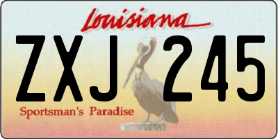 LA license plate ZXJ245