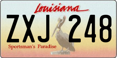LA license plate ZXJ248