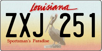 LA license plate ZXJ251