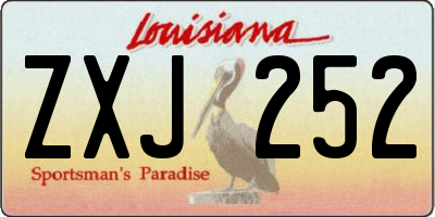 LA license plate ZXJ252