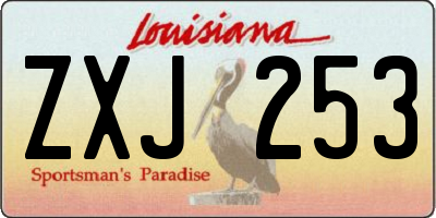 LA license plate ZXJ253