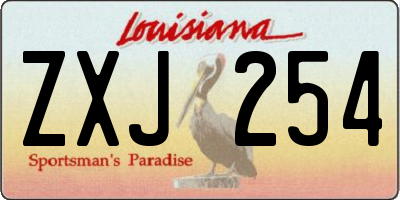 LA license plate ZXJ254