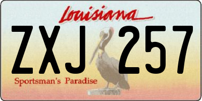 LA license plate ZXJ257