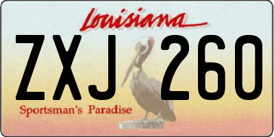 LA license plate ZXJ260