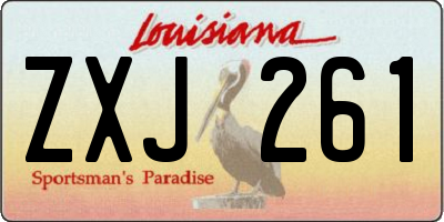 LA license plate ZXJ261