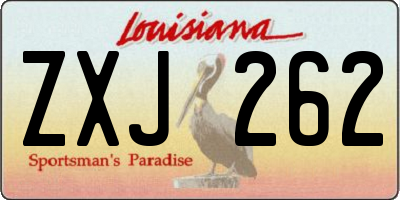 LA license plate ZXJ262