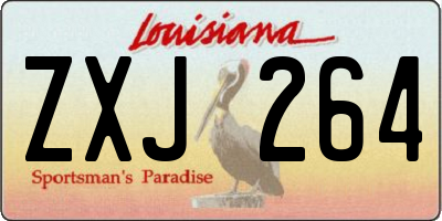 LA license plate ZXJ264