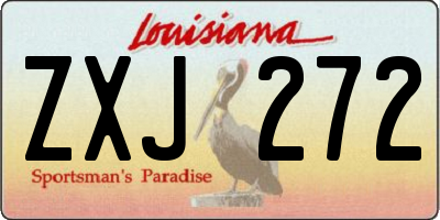 LA license plate ZXJ272