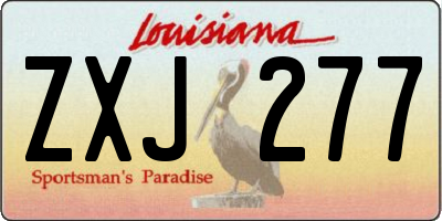 LA license plate ZXJ277