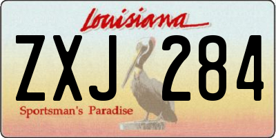 LA license plate ZXJ284