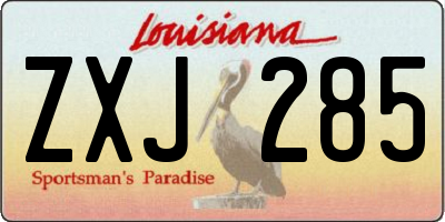 LA license plate ZXJ285