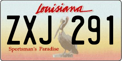 LA license plate ZXJ291