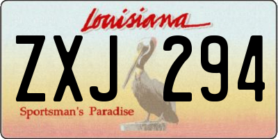 LA license plate ZXJ294