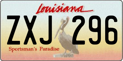 LA license plate ZXJ296