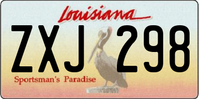LA license plate ZXJ298