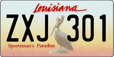 LA license plate ZXJ301