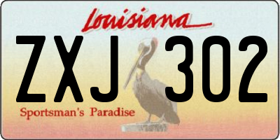 LA license plate ZXJ302