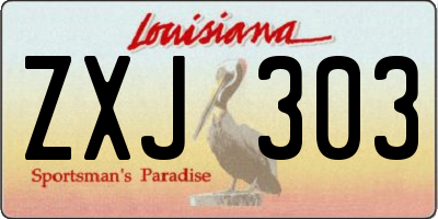 LA license plate ZXJ303