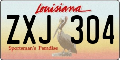 LA license plate ZXJ304