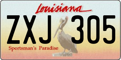 LA license plate ZXJ305