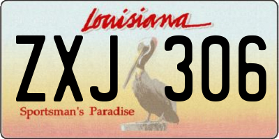 LA license plate ZXJ306