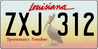 LA license plate ZXJ312