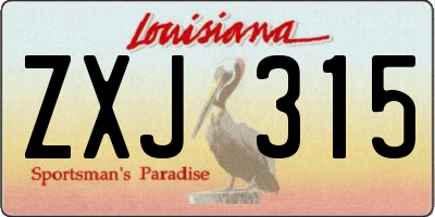 LA license plate ZXJ315