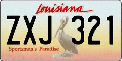 LA license plate ZXJ321