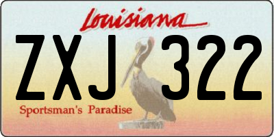 LA license plate ZXJ322