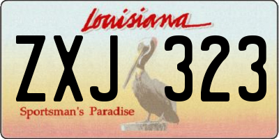 LA license plate ZXJ323