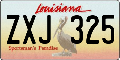 LA license plate ZXJ325