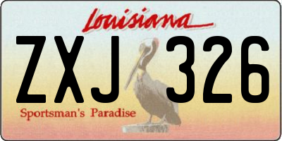 LA license plate ZXJ326