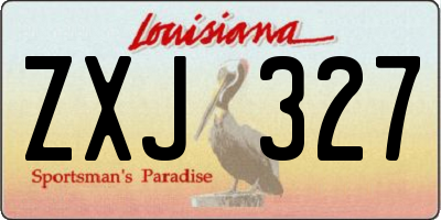 LA license plate ZXJ327