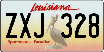 LA license plate ZXJ328