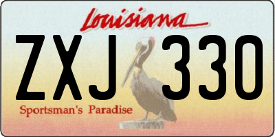LA license plate ZXJ330