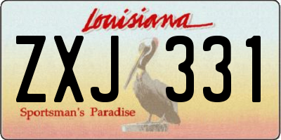 LA license plate ZXJ331
