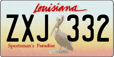 LA license plate ZXJ332