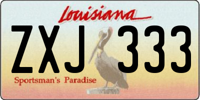 LA license plate ZXJ333