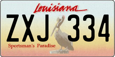 LA license plate ZXJ334
