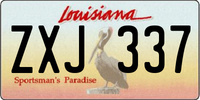 LA license plate ZXJ337