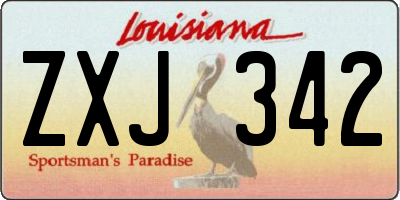 LA license plate ZXJ342
