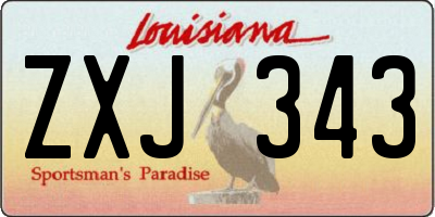 LA license plate ZXJ343