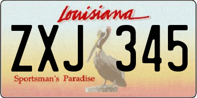 LA license plate ZXJ345