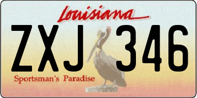 LA license plate ZXJ346