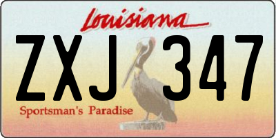 LA license plate ZXJ347