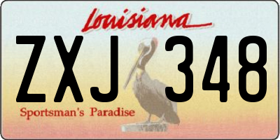 LA license plate ZXJ348