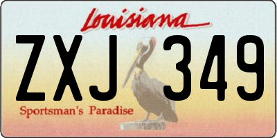 LA license plate ZXJ349