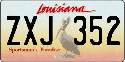LA license plate ZXJ352