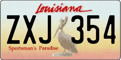 LA license plate ZXJ354