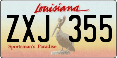 LA license plate ZXJ355